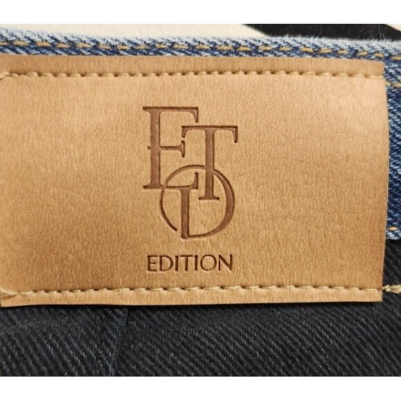 Edition Contrast Waist Jeans Black Denim Pants M/L 100% Cotton Y2K Style - Picture 11 of 15